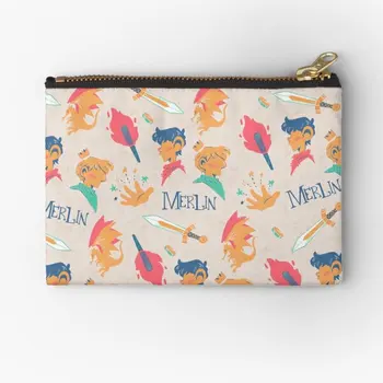 Малки торбички с цип, с шарките на Мерлин, дамски колан, чанта за ключове, бельо, чорапи, мъжки опаковка, портфейл, козметика