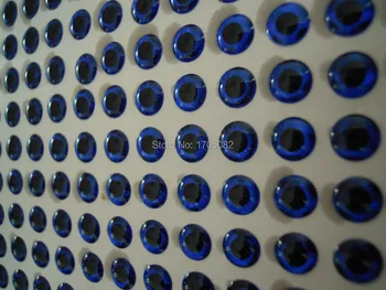 310шт 6 мм синя 3D холограма риболовна стръв с очите си за обвързване на мушек, кукли за бродерия