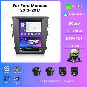 Автомобилно Радио За Ford Mondeo 5 2014-2019 Мултимедиен плеър Tesla Style Screen Автомобили Интелигентна Система Android Auto RDS DSP WIFI 4G