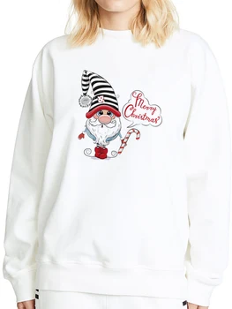 Дамски hoody Y2K честита Нова Година и Коледа, модни блузи с принтом в стил харадзюку, блузи с дълъг ръкав, пуловер