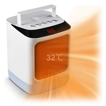 Вентилаторна печка Преносими електрически нагревател с 2 настройки за загряване и ночником Нагревател за спални хол штепсельная вилица ЕС