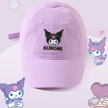 Шапка Sanrio Kuromi, лятна бейзболна шапка за момичета и момчета с утиным по езика, прекрасна Нефритовая касия, Солнцезащитная шапка за кучета, бейзболна шапка-козирка от слънцето