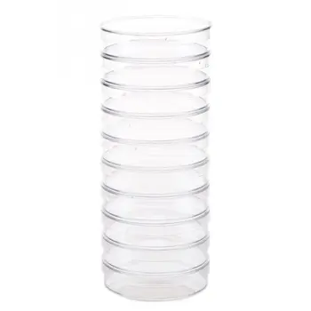 10шт Ученически Пособия с Капак Пластмасова Прозрачна Чаша За Култивиране на Бактериите Стерилни Чаши Петри Прозрачни Чаши Петри