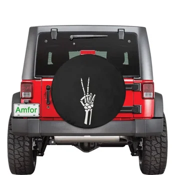 Знак на света под формата на скелета - на Кутията с резервна гума за Jeep Wrangler Jeep Liberty, 2021 Bronco, RV, Кемпера - Допълнително отвор за резервна камера