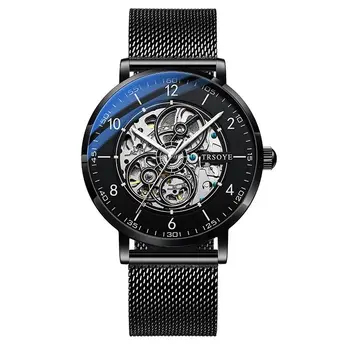 Нов текстилен колан, спортни модни Автоматични механични часовници за мъже, водоустойчиви луксозни японски montre TRSOYE