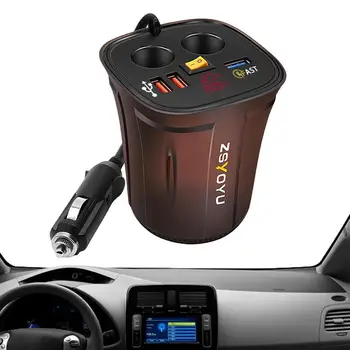 Автомобилни зарядни устройства USB Универсални адаптери за преносими зареждане на автомобили с повишена мощност Удобен адаптер, зарядно устройство, USB Цифров дисплей на автомобила