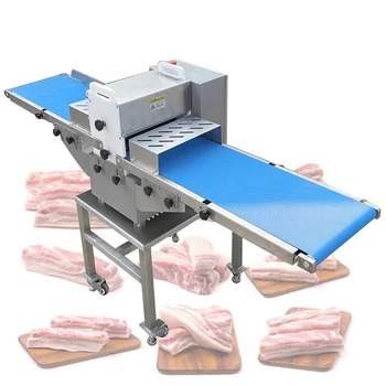 Машина за рязане на прясно месо с дебелина 4-100 мм, търговска машина за рязане на замразено месо, пилешко, патешко, риба, машина за нарязване на месото на ленти, машина за нарязване на месото на кубчета