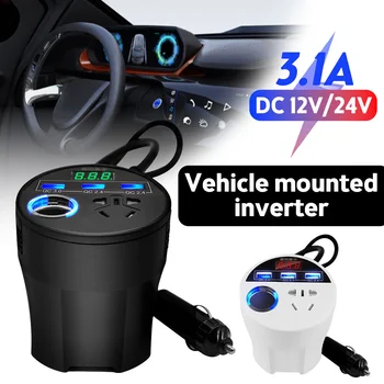 Автомобилен Инвертор 24 В 12 В 220 120 Watt Led Дисплей 3 Порта USB + Запалката QC3.0 инвертор от 12 В 220 В fonte automotiva