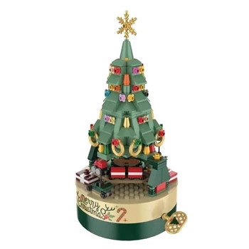 1 БР Коледно дърво Музикална ковчег от тухли ABS Коледно дърво Музикална ковчег направи си САМ Коледна Елха Градивен елемент на Музикалното ковчег