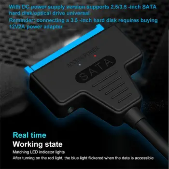 Нов USB кабел SATA 3 Адаптер, Sata, USB 3.0 Със СКОРОСТ на трансфер на данни до 6 Gb/s С Поддръжка на 2,5-инчов Външен SSD-твърд диск 22 Pin Sata III A25 2.0