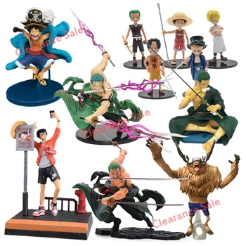 Разпродажба на детски играчки с аниме-фигурки на Luffy Ророноа Zoro, Тони, Тони Хеликоптер, Санджи Асе, модели на кукли, детски играчки