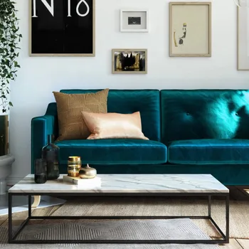 Разтегателен Tess с меки външни възглавници, мебели за хола малък размер, зелено кадифе
