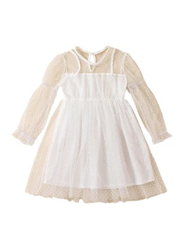 Уважаеми рокля с флорални принтом и ръкави-рюшами за малки момичета - стилно и удобно празнична рокля на принцеса за деца