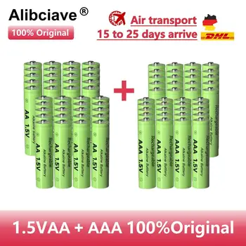 Alibciave 100% Оригинална акумулаторна батерия 1.5 V AA + AAA NI-MH 1.5 V акумулаторна батерия за часовници, мишки, компютри, играчки и така нататък