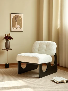 Единична разтегателен диван и фотьойл, кожена хол, лесно лукс, модерна облегалка от масивно дърво, стол за почивка, малък апартамент