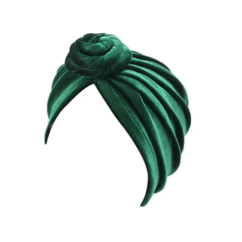 Стилна Артистична Шапка С Swirls В Национален Стил, Шапка-Тюрбан Зелен Цвят
