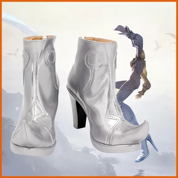 Final Fantasy XIV FF14 Ryne Cosplay Обувки сребристи обувки на висок ток за поръчка на всякакви размери