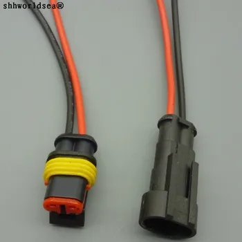 shhworldsea 1,5 мм мъж жена 2-пинов фланец Водоустойчив конектор за свързване на електрически кабели Комплект штекеров автоматични съединители с кабел