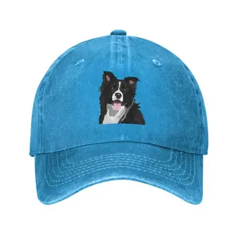 Модни памучен бейзболна шапка за collie, мъжки Дамски персонални Регулируема Унисекс, подарък за кучета, лятна шапка на татко