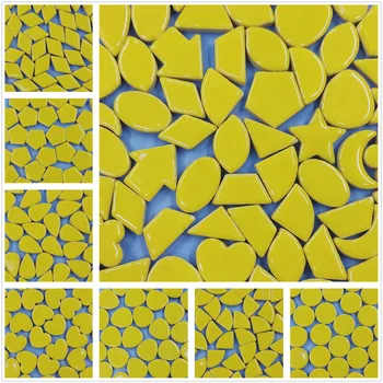 10 БР Жълтата Керамична Мозайка, Каменни Плочки за Ръкоделието си САМ 