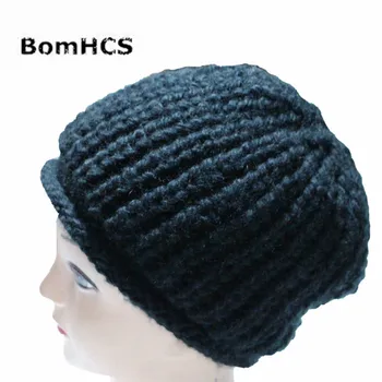 Зимна масивна вязаная шапчица BomHCS 100% Ръчна изработка, топла шапка на дебелото унисекс плетени