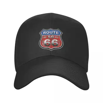 Класически Унисекс Историческа Шапка на шофьор на камион е Route 66 Adult Mother Road America Highway Регулируема бейзболна шапка За жени И Мъже С защита От Слънцето