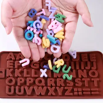 Силиконова форма за печене 3D букви шоколадова азбука, инструменти за украса на торта за кухня направи си сам, бисквити, бонбони, сапун, Желе