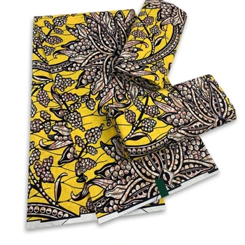 Плат Анкара Африкански Памук, С Истински Восъчни Принтом 100% Нов Дизайн 2023 Tissus Wax Africain Лоскутная Плат За Рокли, Разпродажба 6 ярда