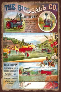 Реколта реклама на селскостопанска техника, метални табели в ретро стил, градински трактор