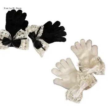 Ръкавици Y2K с пълни пръсти, термозащитные ръкавици със сензорен екран, кожени ръкавици за възрастни XXFD