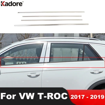 Автомобилна Долния тампон на перваза на прозореца, за Volkswagen За VW T-ROC TROC 2017 2018 2019 Външни аксесоари от неръждаема стомана