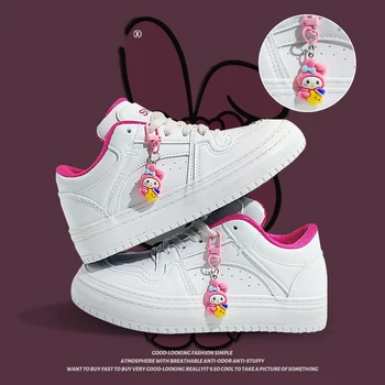 Оригиналната ежедневни обувки My Melody Hellokittys с анимационни модел, малки бели обувки, сладки изолирана женски универсални обувки за тенис на маса