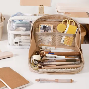 Чанта за моливи с голям капацитет, эстетичная чанта за канцеларски материали, сладки канцеларски молив случай за моливи с цип, ученически пособия