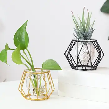 Красива декоративна ваза в скандинавски стил, Просто тънка работа, стъклена ваза, за растенията, мини-привлекателна практически декоративна ваза за растения, стоки за дома