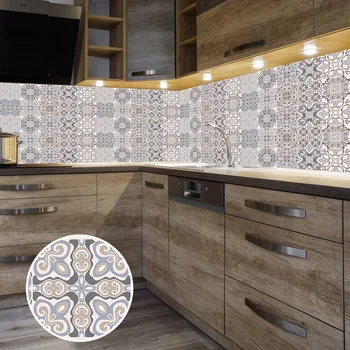 10шт турски стил и матова повърхност на стената стикер за плочки /на Земята в кухнята с Престилка пол PVC тапети пилинг и пръчка