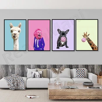 Плакати с животни, кучета, лъвове, жирафи, рисунки по стените на детската, плакати с образа на животни