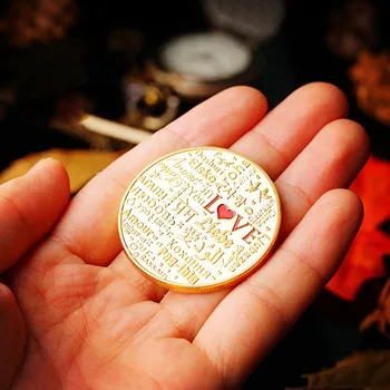Подарък за Свети Валентин, монета с любов, събиране на възпоменателни монети, Юбилейни монети ръчно изработени