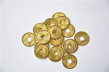 100ШТ 24 мм Златна Древна Китайска Монета Фън Шуй За Късмет Императори Късмет Антикварное Богатството на Пари За Събиране на Подаръци