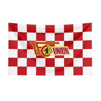 Флаг FC Union Berlin размер 3x5, спортен банер с принтом от полиестер за декорация 1