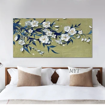 Импрессионистский натюрморт Цветя Абстрактна живопис върху платно Безрамная стена Вътрешна Декорация на дома ръчно рисувани Картини