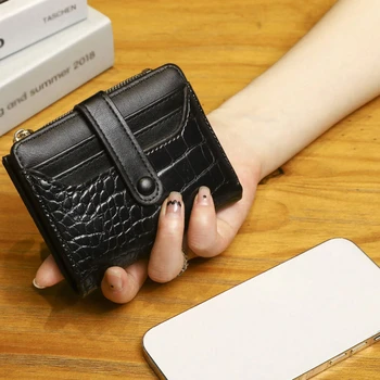 Нов дамски портфейл с цип, женствена чанта за носене с няколко карти с голям капацитет, нула портфейл