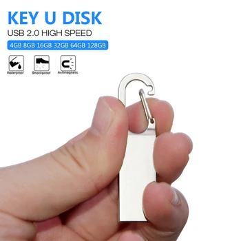 Креативен Ключодържател USB Флаш Памет от 128 GB 64 GB Метална Писалка-Устройство за съхранение 32 GB Карта USB Memory Stick Водоустойчив Флаш Памет memoria usb