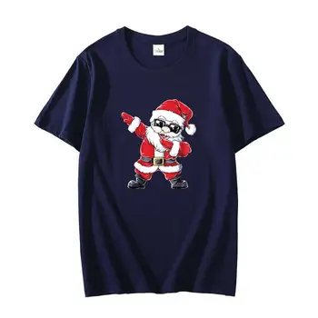 Коледна тениска с Дядо Коледа, Забавни графики тениски, ризи с къс ръкав, Памучен тениска оверсайз, Лятна Мъжки дрехи