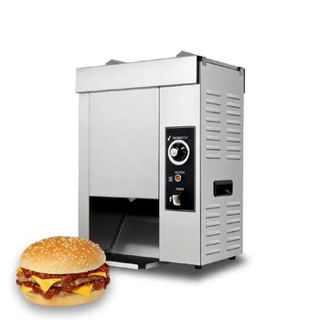 Търговски Автоматична машина за готвене на вафли за хамбургери, Вертикален тостер за приготвяне на хлебчета за хот-дог, машина за приготвяне на гамбургерного хляб на скара