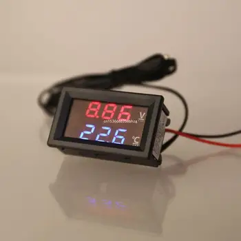 Цифров измервателен уред с квадратна панел и температурните тестер за кола Dropship