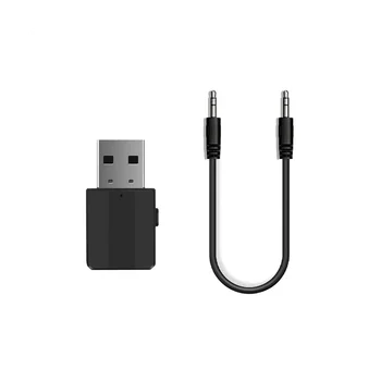 5.0 Безжичен аудиоприемник Bluetooth предавател USB 2-В-1, музикален аудиоадаптер за хендсфри за автомобилни говорители и телевизори