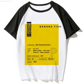 Тениски с банан рибата, дамски тениски с аниме, манга, Y2K, тениска за момичета, японската графична облекло за манга