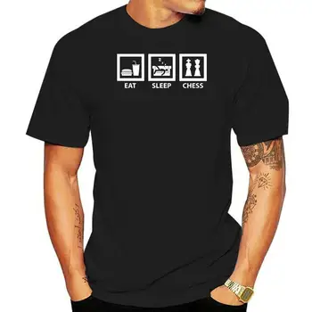 Шах Eat Sleep - Мъжки t-shirt - 10 цвята - Безплатна доставка за обединеното кралство - Player - Уникална памучен тениска GameMans с къс ръкав И кръгло деколте