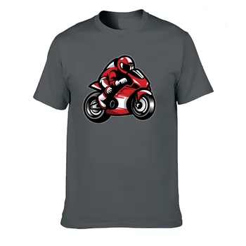Нова мъжки цветна тениска за състезанията с мотоциклети, ежедневни тениска за мъже, 100% памук къс ръкав, O-образен отвор, по-големи размери, качествени блузи, тениски