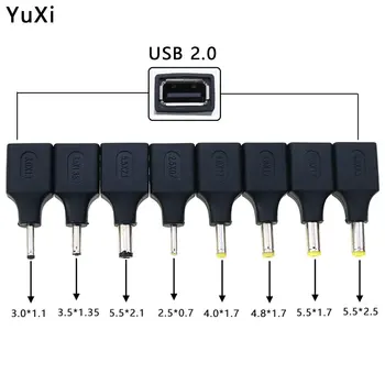 Конвертор щепсела на захранването от USB 2.0 съединители dc 2.5*0.7 3.0*1.1 3.5*1.35 4.0*1.7 4.8*1.7 5.5*1.7 5.5*2.1 Адаптер с конектор dc ММ